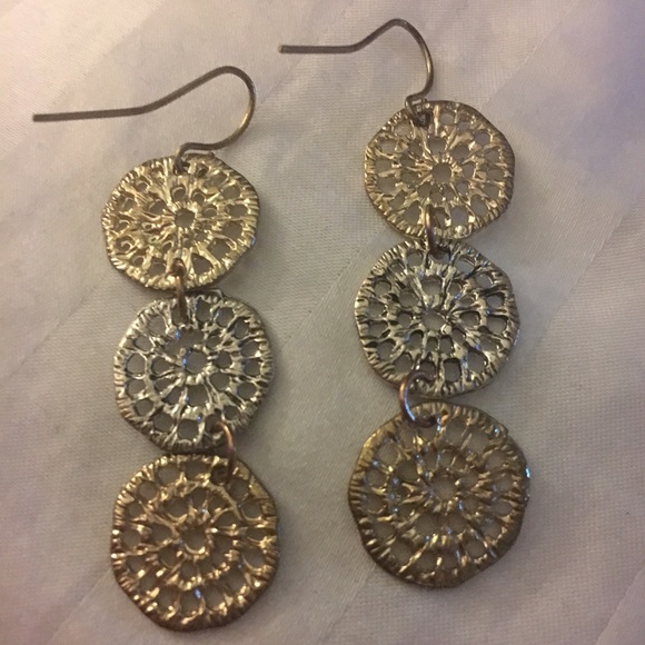 Earrings with gold and silver