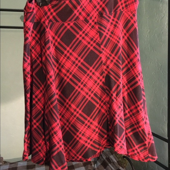 XL asymmetrical Chaps plaid skirt