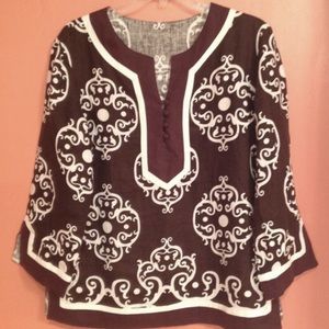 Linen Scrollwork Tunic