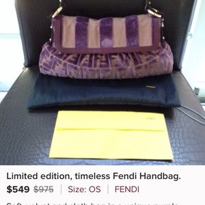 Iconic soft velvet Fendi bag. EXCELLENT condition!