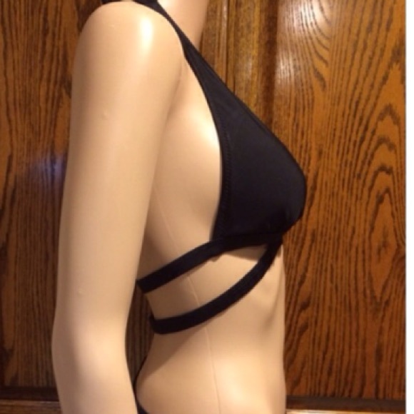 REE BEES Medium Black Strappy Bikini Top - Picture 4 of 4