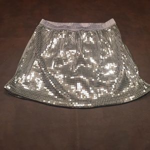 Silver sequin skirt