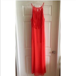 Orange fringe maxi dress
