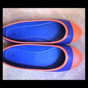 Cute blue and orange flats