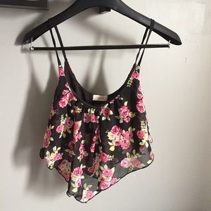 Crop floral blouse