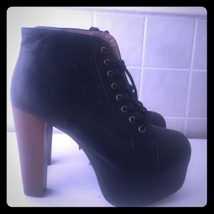 Tie up bootie heels
