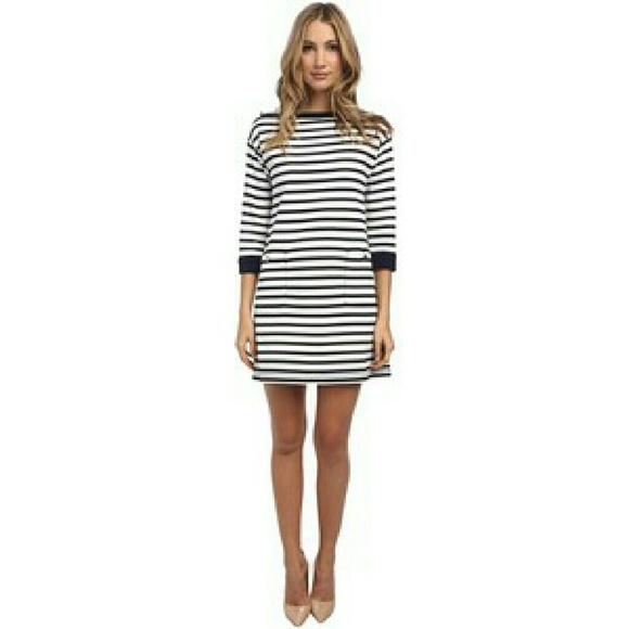 KATE SPADE STRIPE JERSEY DRESS - Picture 1 of 4