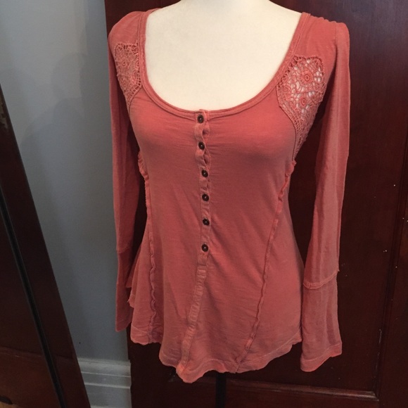 Peachy/coral Free People Shirt