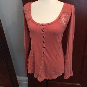 Peachy/coral Free People Shirt