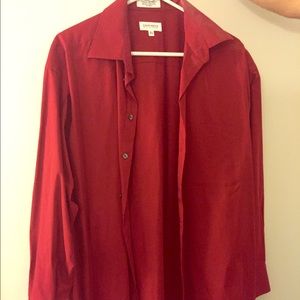 Red button down 100% cotton
