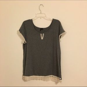 Grey Sleep Shirt with lace