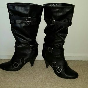 Black knee high boots