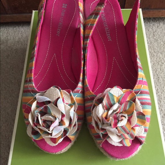 Naturalizer Slingback Sandals Multi Coral Size 8.5 - Picture 2 of 4
