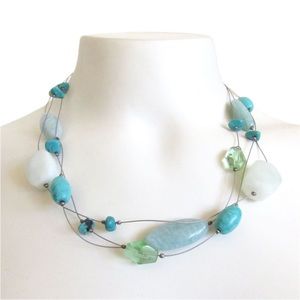 Silpada Amazonite Howlite Floating Necklace