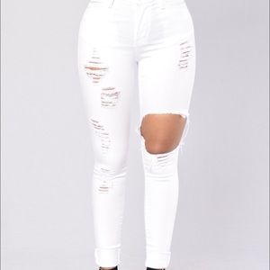 White Distressed Jeans