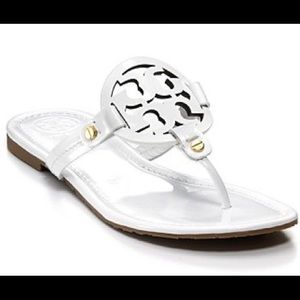 Tory Burch White Miller Sandals