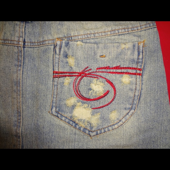 Distressed Jean Skirt - Picture 3 of 4