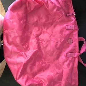 Pink coach beach bag