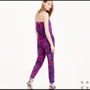 J. Crew Midnight Floral Silk Jumpsuit Size 2