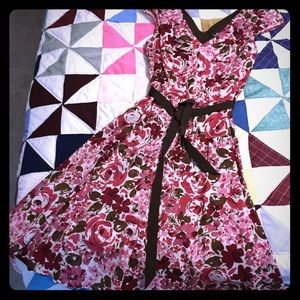 B Moss Dress floral cap sleeve T- length