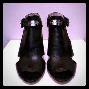 Michael Kors black heel peep toe
