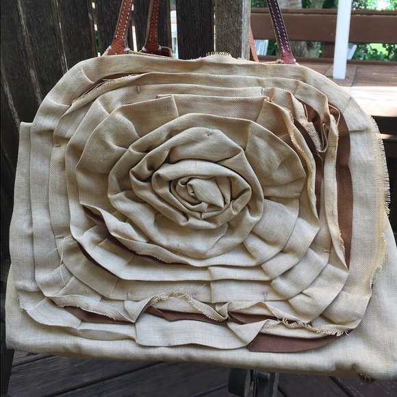 Valentino petal rose linen tote bag