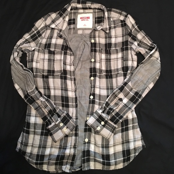 black & white flannel shirt