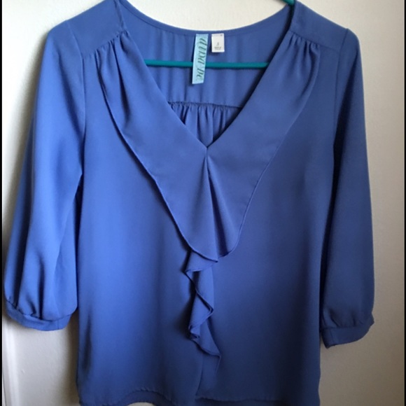 Blue Ruffle Top - Picture 1 of 1