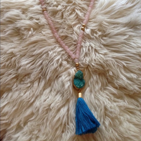 Mixed Sacred Druzy Tassel Necklace - Picture 3 of 6