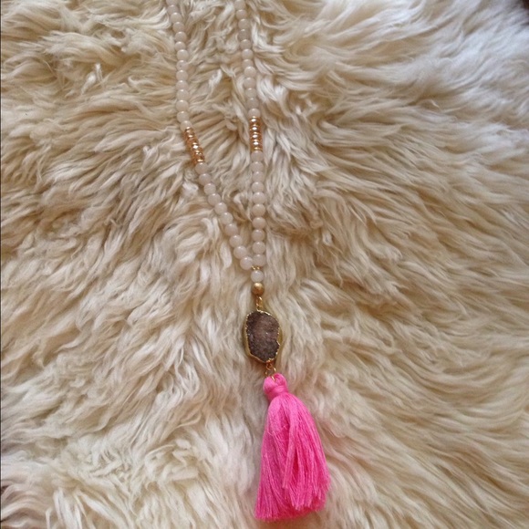 Mixed Sacred Druzy Tassel Necklace - Picture 4 of 6
