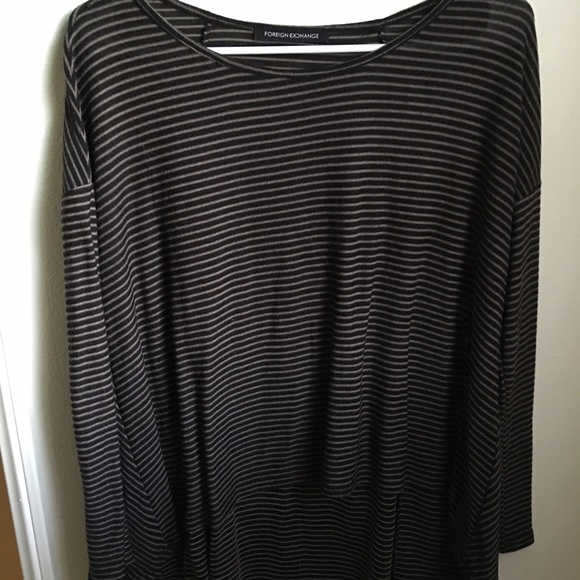 Gray striped long sleeve top - Picture 1 of 1