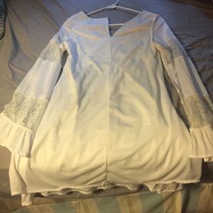 Tobi white and lace baby doll dress