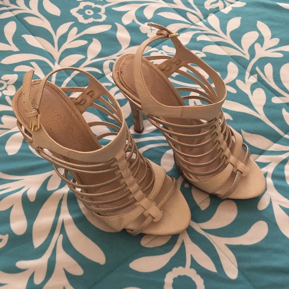 Gold and cream strappy sandals