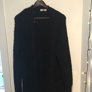 Black long line cardigan