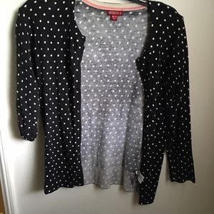 Cropped polka dot cardigan