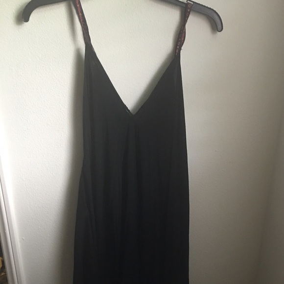 Black dress with tribal print straps