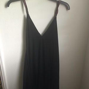 Black dress with tribal print straps