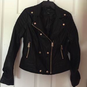 Forever 21 black faux leather jacket. Size L