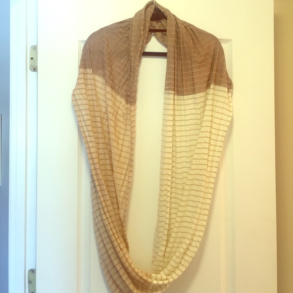 Infinity scarf! Neutral color with gold detailing