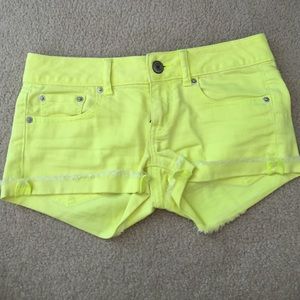 Anerican eagle yellow denim shorts
