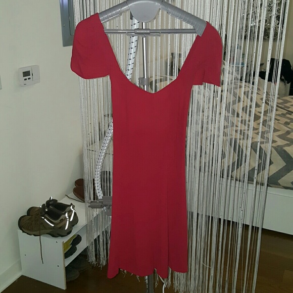 Reformation Burgundy/Red Cherry Backless Dress