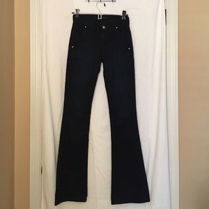 Gently used dark wash jeans.