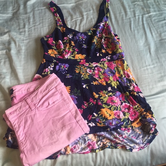 Floral baby doll tank