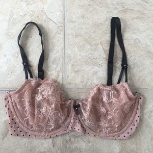 Nude and Black lace Victoria's Secret Bra