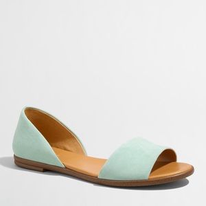 J. Crew Factory Suede Peep-Toe D'Orsay Flats