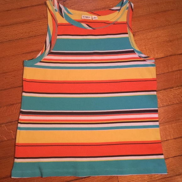 Cato multicolored striped tank top. XL.