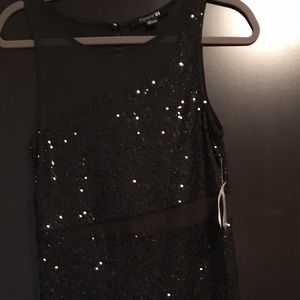 Short length black dress