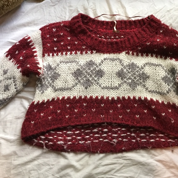 Crop fair-isle sweater