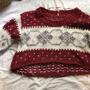 Crop fair-isle sweater