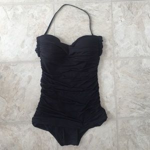 Black ruched one piece from Victoria's Secret Swim